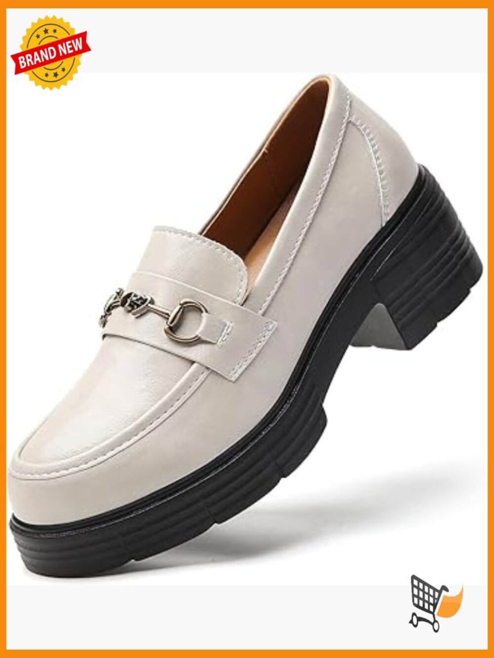 Chunky Platform Loafers Penny Slip-Ons Wide Toe Box Memory Foam Comfort Office